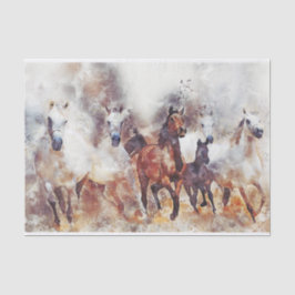 Papel De Seda Galoping Herd of Horses