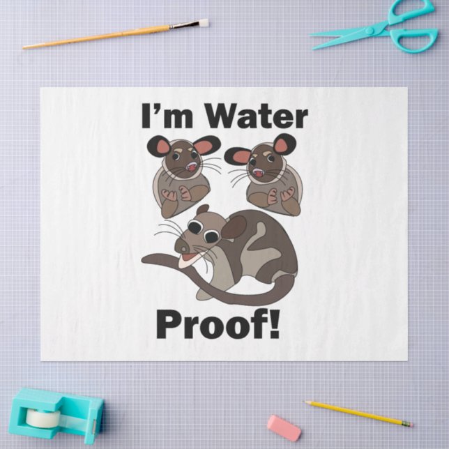 Papel De Seda Gambá de Água Eu Sou à Prova d'Água Engraçado  (Arte )