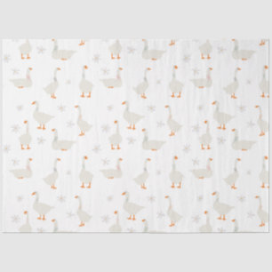 Papel De Seda Ganso e margarida desenhados na mão