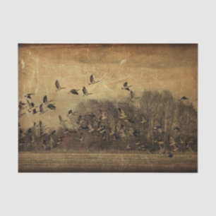 Papel De Seda Gansos Vintage Decoupagem Antiga Textura Sepia