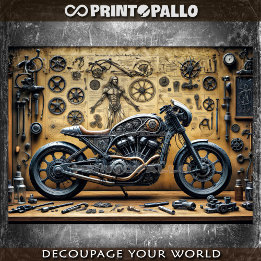Papel De Seda Garagem de Da Vinci e bicicleta steampunk