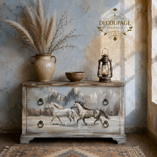 Papel De Seda Garangões Neutros Macios Com Decoupage de Montanha
