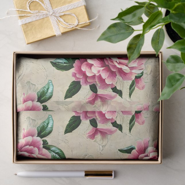 Papel De Seda Gardenias rosa chique (Presente)