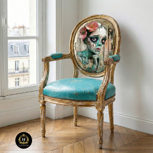 Papel De Seda Gárgula Gótica Triste com Decoupage de Coroa Flora