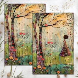 PAPEL DE SEDA GAROTA BOHO DA NATUREZA DECOUPAGEM