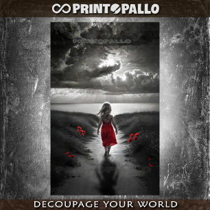 Papel De Seda Garota caminhando até o oceano