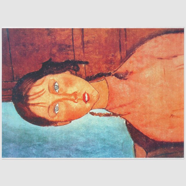 Papel De Seda Garota com rabo-de-porco, Modigliani (Frente )