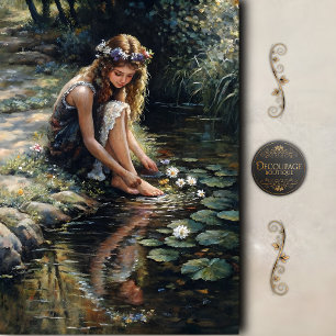 Papel De Seda Garota da Floresta por Stream Decoupage