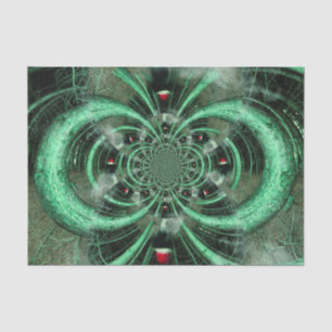 Papel De Seda Garota Gótica Floresta Verde Negra Abstrato Surre