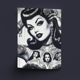 Papel De Seda Garota Gótica Tatuada Vintage