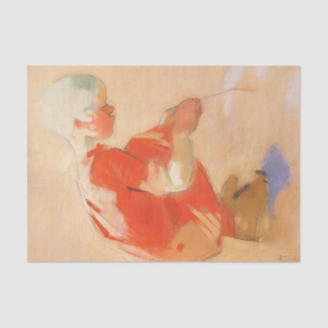 Papel De Seda Garota na areia, Helene Schjerfbeck (Frente )