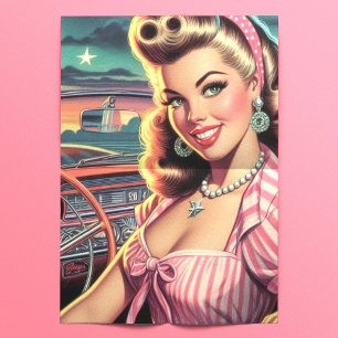 Papel De Seda Garota Retro Bonita