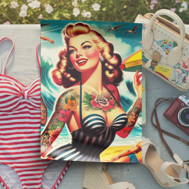 Papel De Seda Garota Vintage de Verão (Criador carregado)