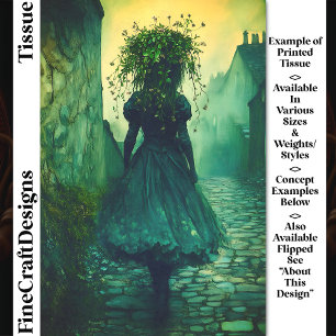 Papel De Seda Garota Vitoriana Em Desocupação Verde DG7LF