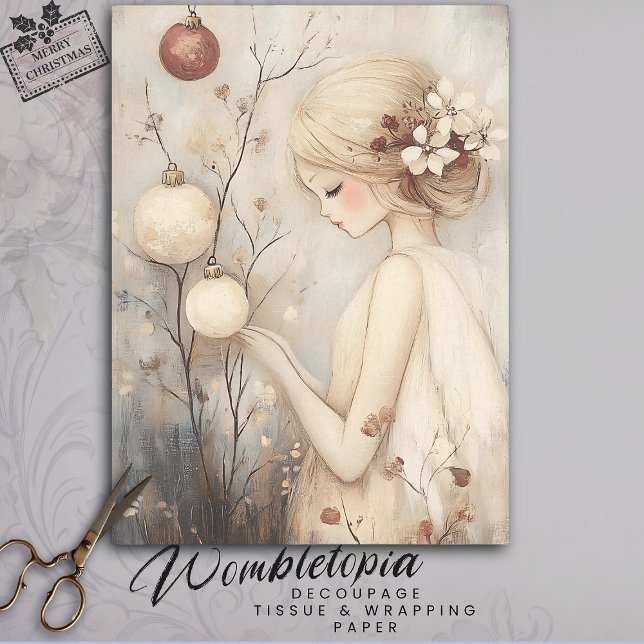 Papel De Seda Garota Whimsic com Enfeites de natal (Criador carregado)