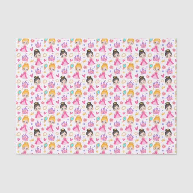 Papel De Seda Garotas bonitinhas com o padrão da Princesa (Frente )