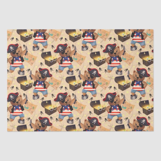 Papel De Seda Garotos Cute Pirata (Frente )