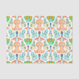Papel De Seda Garotos Cutes Jurassic Dino Birthday Dinossaur