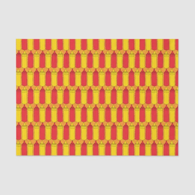 Papel De Seda Garrafas clássicas do condimento da mostarda e da (Frente )