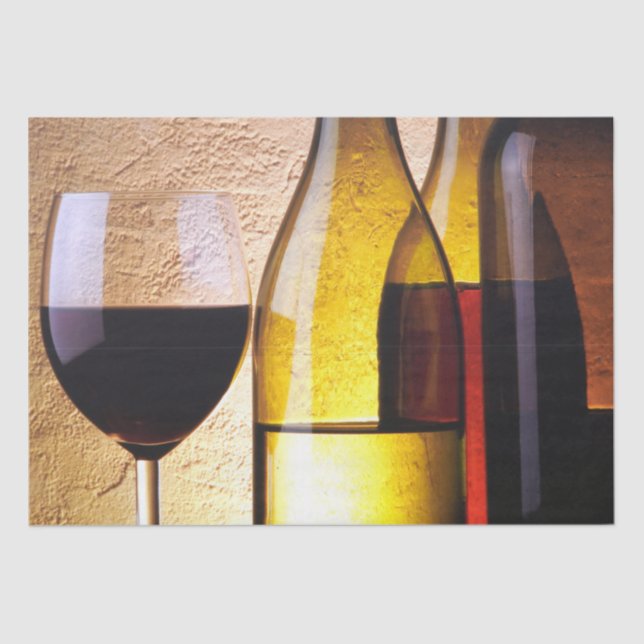 Papel De Seda Garrafas de vinho tinto e branco de vinho tinto (Frente )