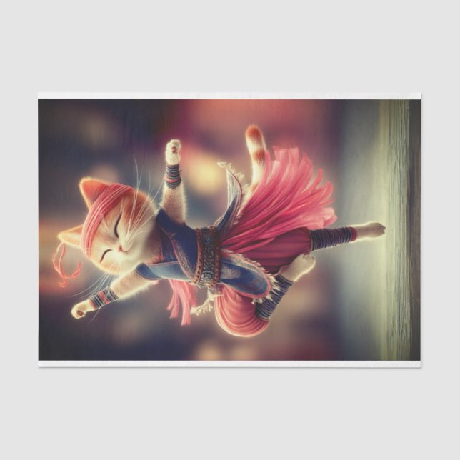 Papel De Seda Gata Ginga Dançarina Bailarina Decoupage DK2LF (Frente )