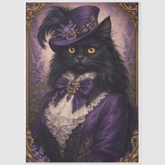 Papel De Seda Gatinha Aristocrata (Frente )