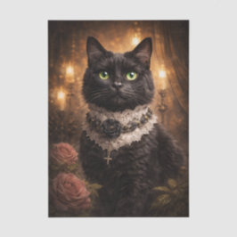 Papel De Seda Gatinha preta chique 
