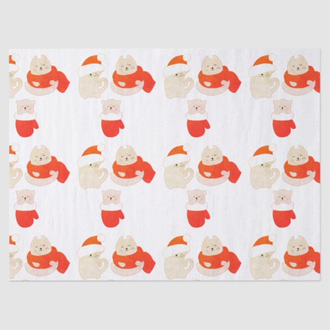 Papel De Seda Gatinho de inverno (Frente )