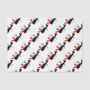 Papel De Seda Gatinho de Natal moderno em Santa Hats