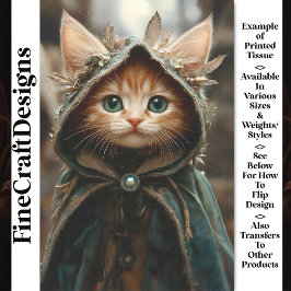 Papel De Seda Gatinho Fofo em uma Capa nas Matas BT8 Decoupage