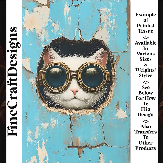 Papel De Seda Gatinho Gato Branco Gato Gato Gelado Ocultando Des (Criador carregado)