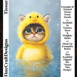 Papel De Seda Gatinho Gelado Vestido Como Decoupage de Pato Amar