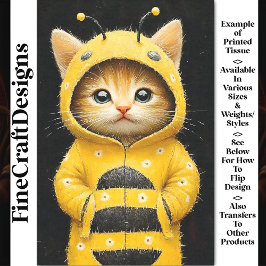 Papel De Seda Gatinho Gelado Vestido Como Descota De Abelha Bumb