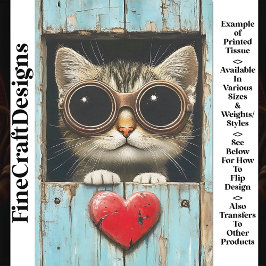 Papel De Seda Gatinho Malhado Fofo Espiando Decoupage Steampunk 