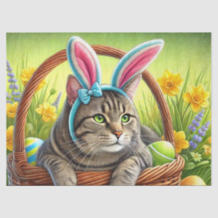 Papel De Seda Gatinho Tabby Fofo de Páscoa