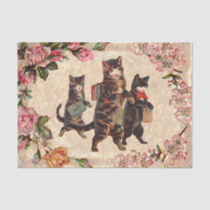 Papel De Seda Gatinhos Antiquados Bonito de Cat Vintage