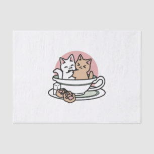 Papel De Seda Gatinhos cortantes em uma taça - Adorável Hora do