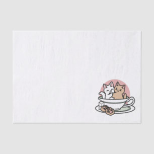 Papel De Seda Gatinhos cortantes em uma taça - Adorável Hora do