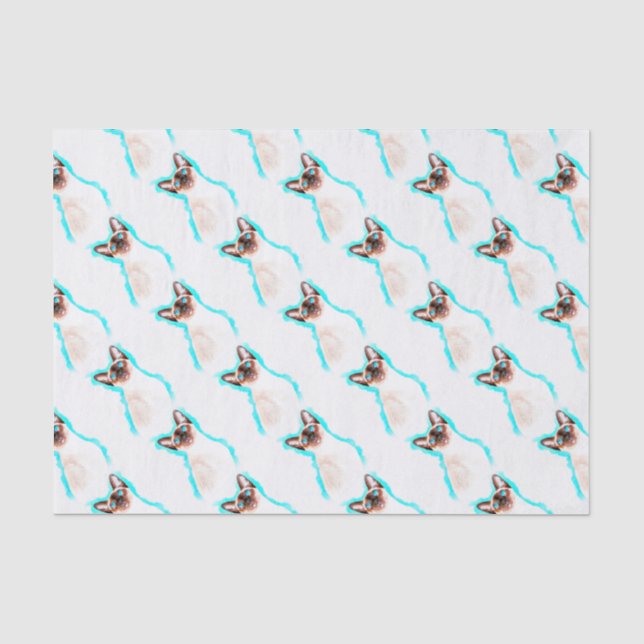 Papel De Seda Gato-d-água siamês (Frente )