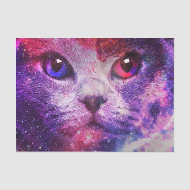 Papel De Seda Gato da Galáxia Roxa  (Frente )