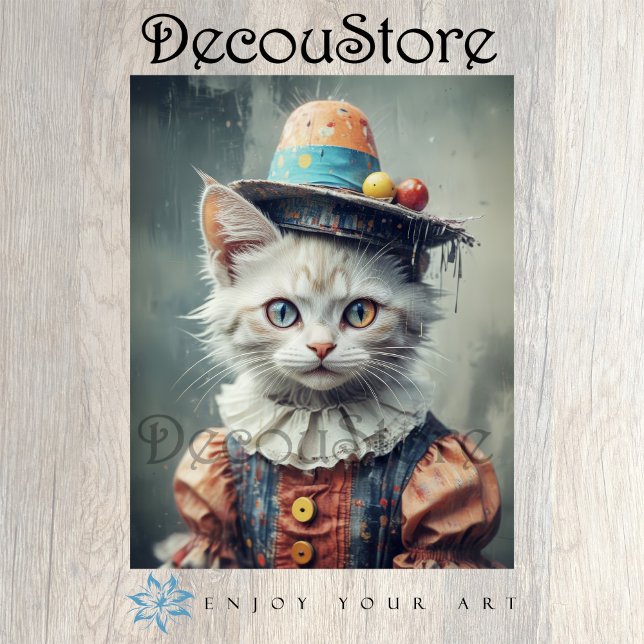 Papel De Seda Gato de Carnaval Decoupage (Criador carregado)
