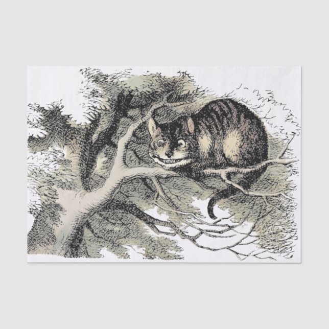 Papel De Seda Gato de Cheshire Alice Mundo das Maravilhas Clássi (Frente )