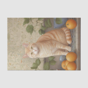 Papel De Seda Gato de Comprimido de Laranja Decorativo