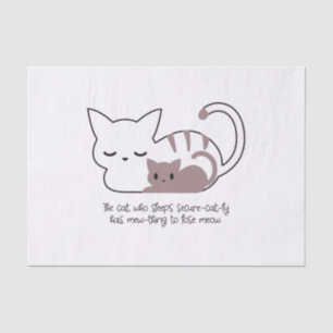 Papel De Seda Gato de Dormir Engraçado e Arte II