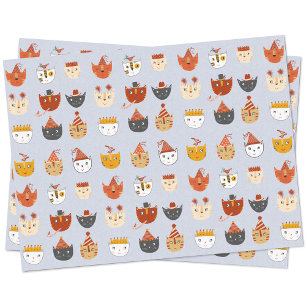Papel De Seda Gato de Festa Corta