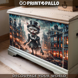 Papel De Seda Gato-de-honra horroroso que corre no terror na cid