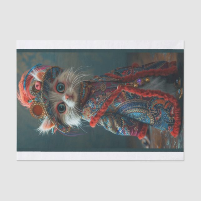 Papel De Seda Gato de Moda Alta 6 (Frente )