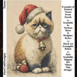 Papel De Seda Gato de Natal Mal-humorado Decoupagem EB1L