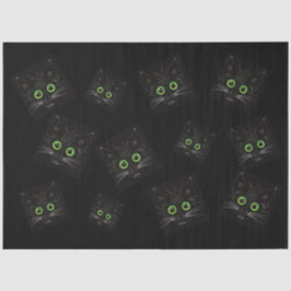 Papel De Seda Gato De Olhos Verdes Sorridentes