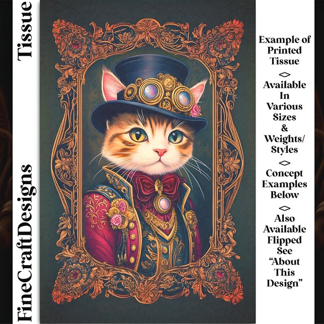 Papel De Seda Gato de Steampunk, Chapéu Superior, Desligamento D (Criador carregado)